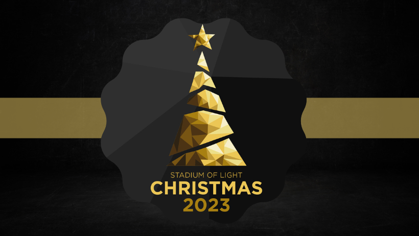 Image showcasing the marketing campaign graphic for christmas events at the stadium of light 2023